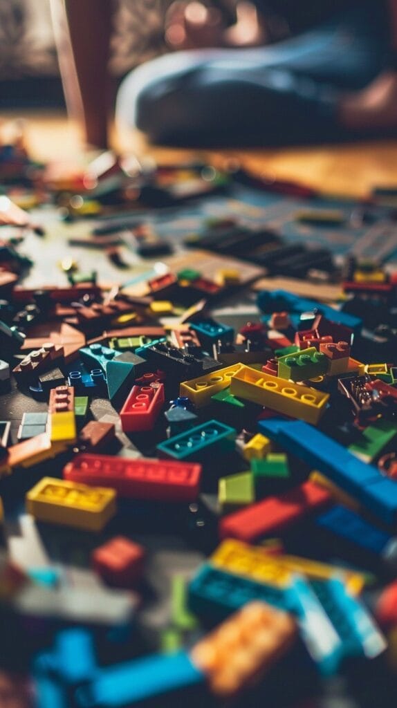 Colorful Building Blocks On Floor